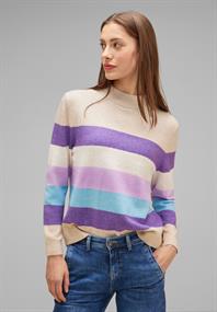 Pullover mit Streifenmuster spring sand melange