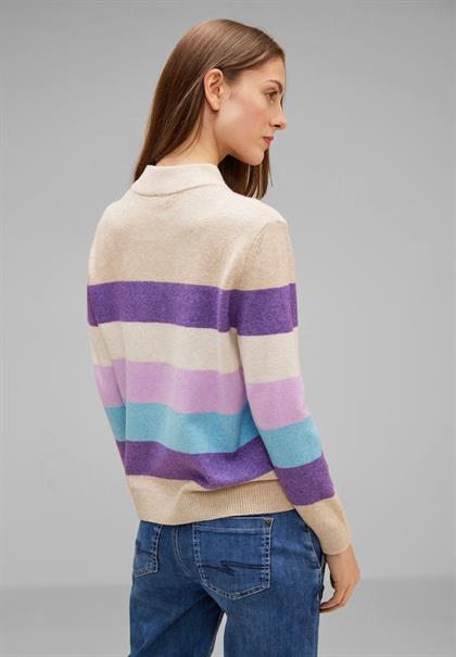 Pullover mit Streifenmuster spring sand melange