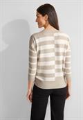 Pullover mit Streifenprint spring sand melange