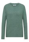 Pullover mit Strickdetail jewel green melange
