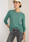 Pullover mit Strickdetail jewel green melange