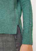 Pullover mit Strickdetail jewel green melange