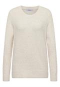 Pullover mit Strickdetail oat milk beige melange