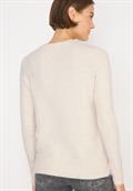 Pullover mit Strickdetail oat milk beige melange