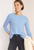 Pullover mit Strickdetail sporty light blue melange