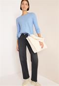 Pullover mit Strickdetail sporty light blue melange