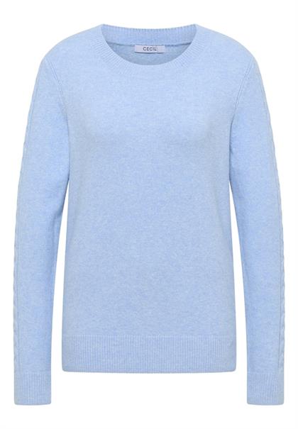 Pullover mit Strickdetail sporty light blue melange