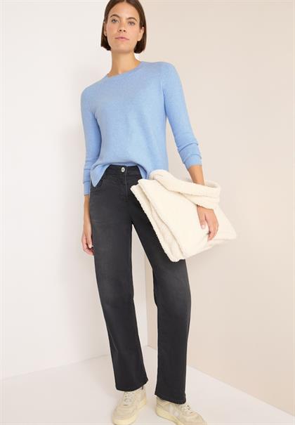 Pullover mit Strickdetail sporty light blue melange