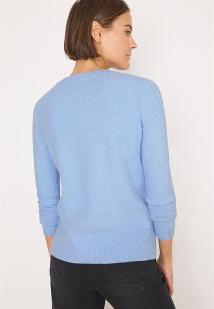 Pullover mit Strickdetail sporty light blue melange