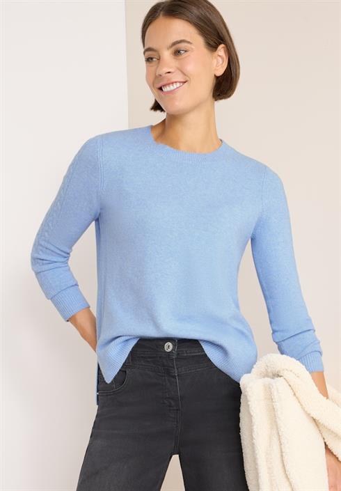 pullover-mit-strickdetail-sporty-light-blue-melange