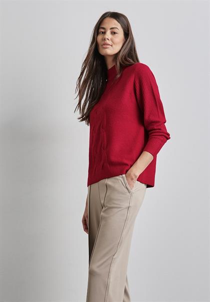 Pullover mit Strickmuster autumn red