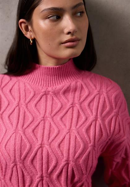 Pullover mit Strickmuster candy pink mel.