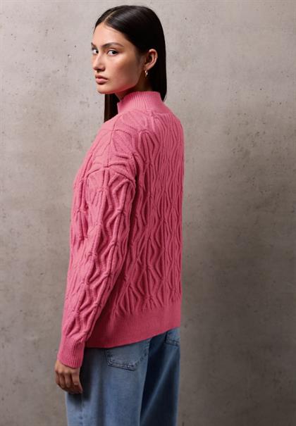 Pullover mit Strickmuster candy pink mel.