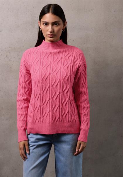 Pullover mit Strickmuster candy pink mel.