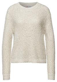 Pullover mit Strickmuster cloud cream mel.