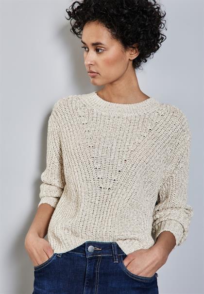 Pullover mit Strickmuster cloud cream mel.