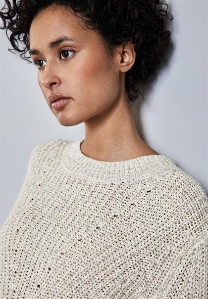 Pullover mit Strickmuster cloud cream mel.