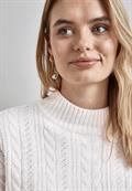 Pullover mit Strickmuster cream white melange