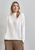 Pullover mit Strickmuster cream white melange