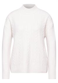 Pullover mit Strickmuster cream white melange