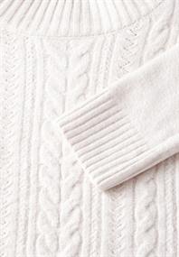 Pullover mit Strickmuster cream white melange