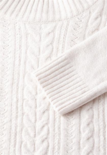 Pullover mit Strickmuster cream white melange