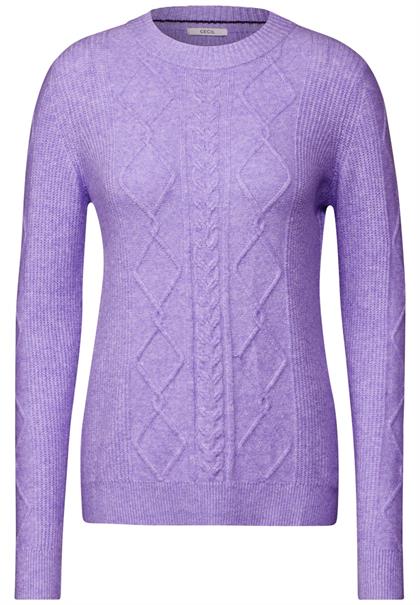 Pullover mit Strickmuster lilac melange