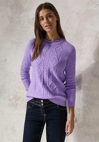 Pullover mit Strickmuster lilac melange