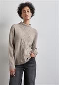 Pullover mit Strickmuster mocha beige mel.