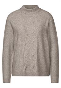 Pullover mit Strickmuster mocha beige mel.