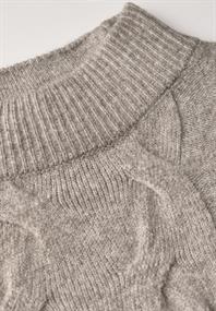 Pullover mit Strickmuster mocha beige mel.