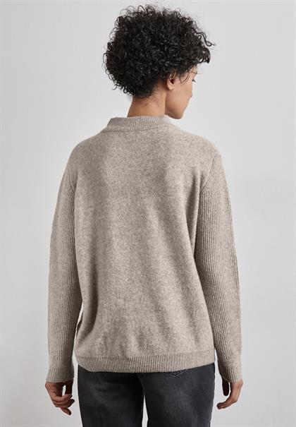 Pullover mit Strickmuster mocha beige mel.
