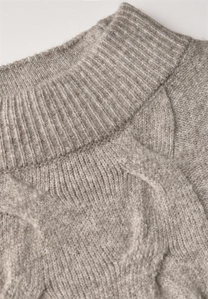 Pullover mit Strickmuster mocha beige mel.