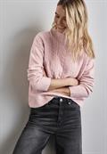 Pullover mit Strickmuster petal rose mel.