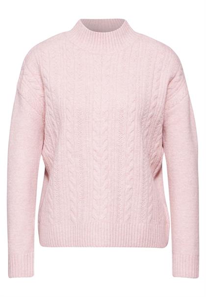 Pullover mit Strickmuster petal rose mel.