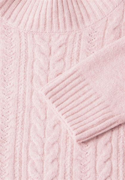 Pullover mit Strickmuster petal rose mel.