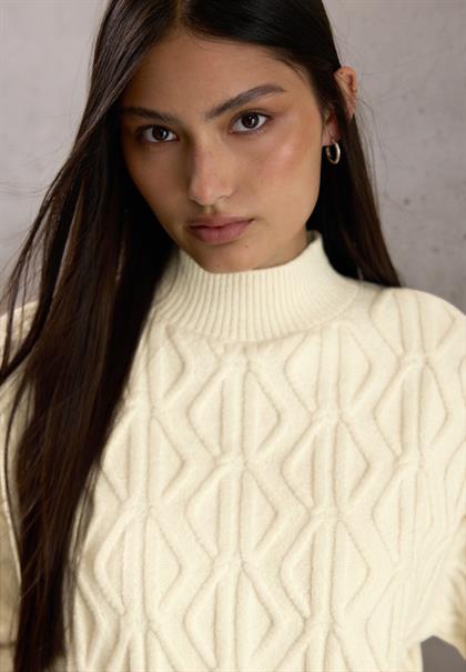 Pullover mit Strickmuster soft beige