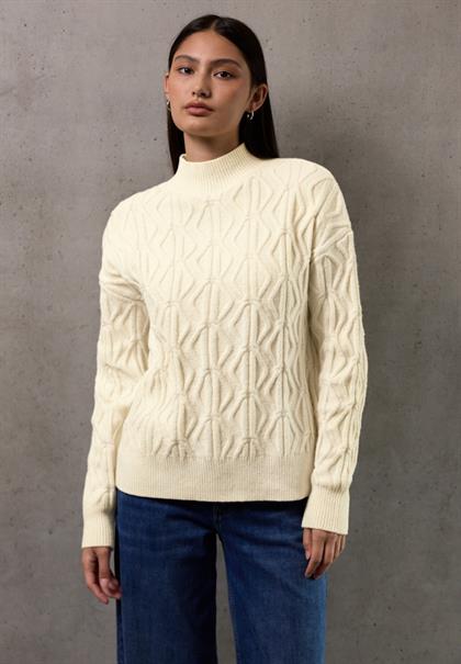 Pullover mit Strickmuster soft beige