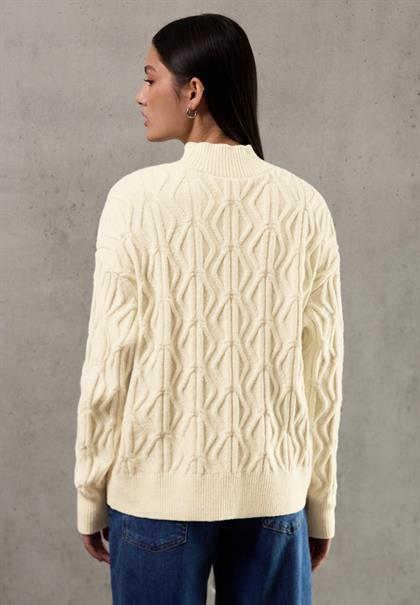 Pullover mit Strickmuster soft beige