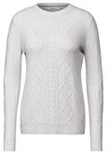Pullover mit Strickmuster soft silver melange