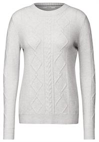 Pullover mit Strickmuster soft silver melange