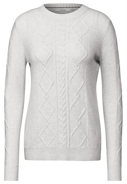 Pullover mit Strickmuster soft silver melange
