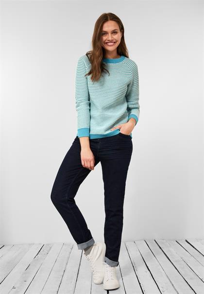 Pullover mit Struktur aquatic blue