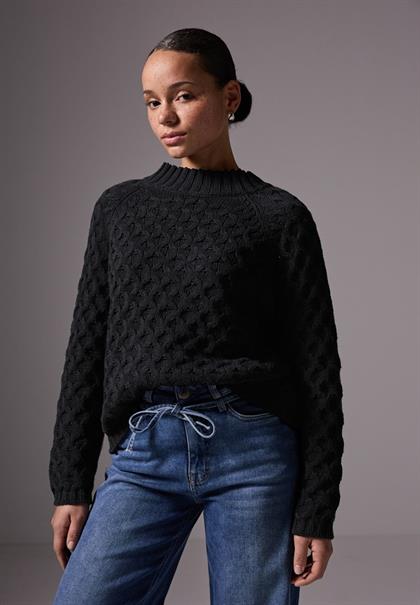 Pullover mit Struktur black