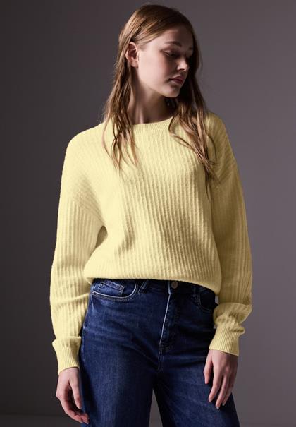 Pullover mit Struktur bond yellow mel.