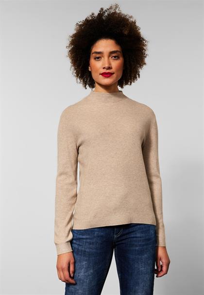 Pullover mit Struktur buff sand melange