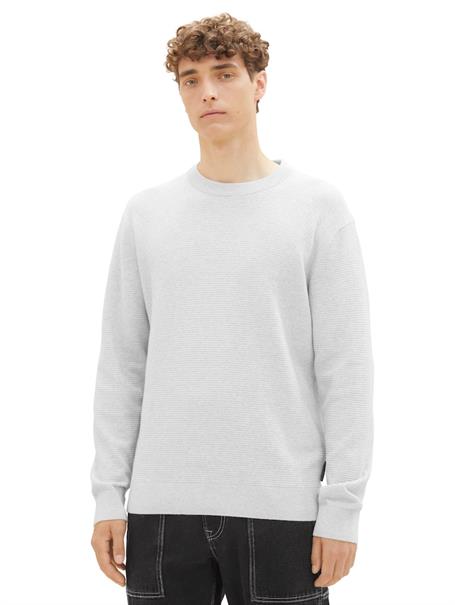 Pullover mit Struktur light stone grey melange