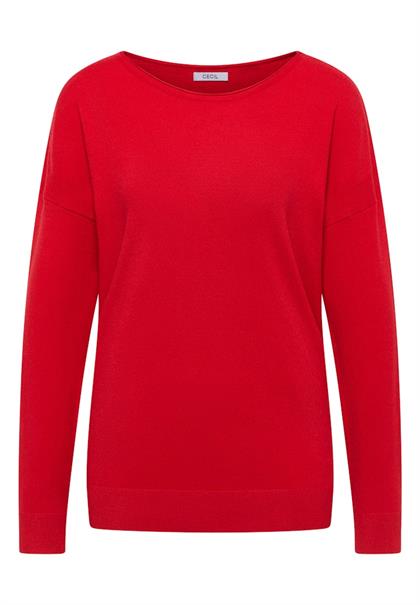 Pullover mit Strukturdetail fiery red