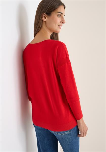 Pullover mit Strukturdetail fiery red