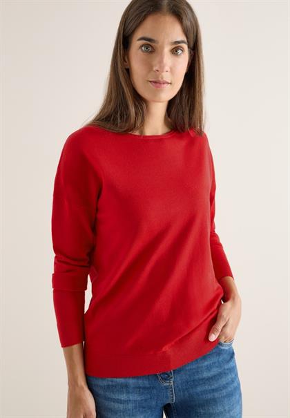 Pullover mit Strukturdetail fiery red